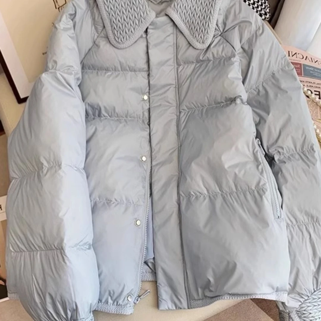 小香风气质高级感翻领菱格棉服外套女秋冬复古时尚宽松保暖面包服