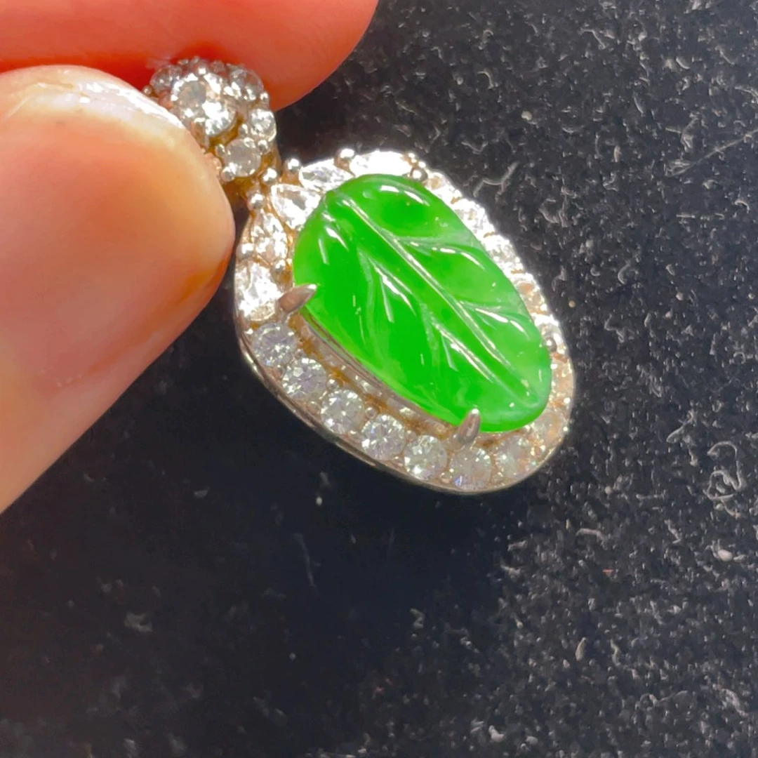 翡翠银S925镶嵌吊坠(不含链)