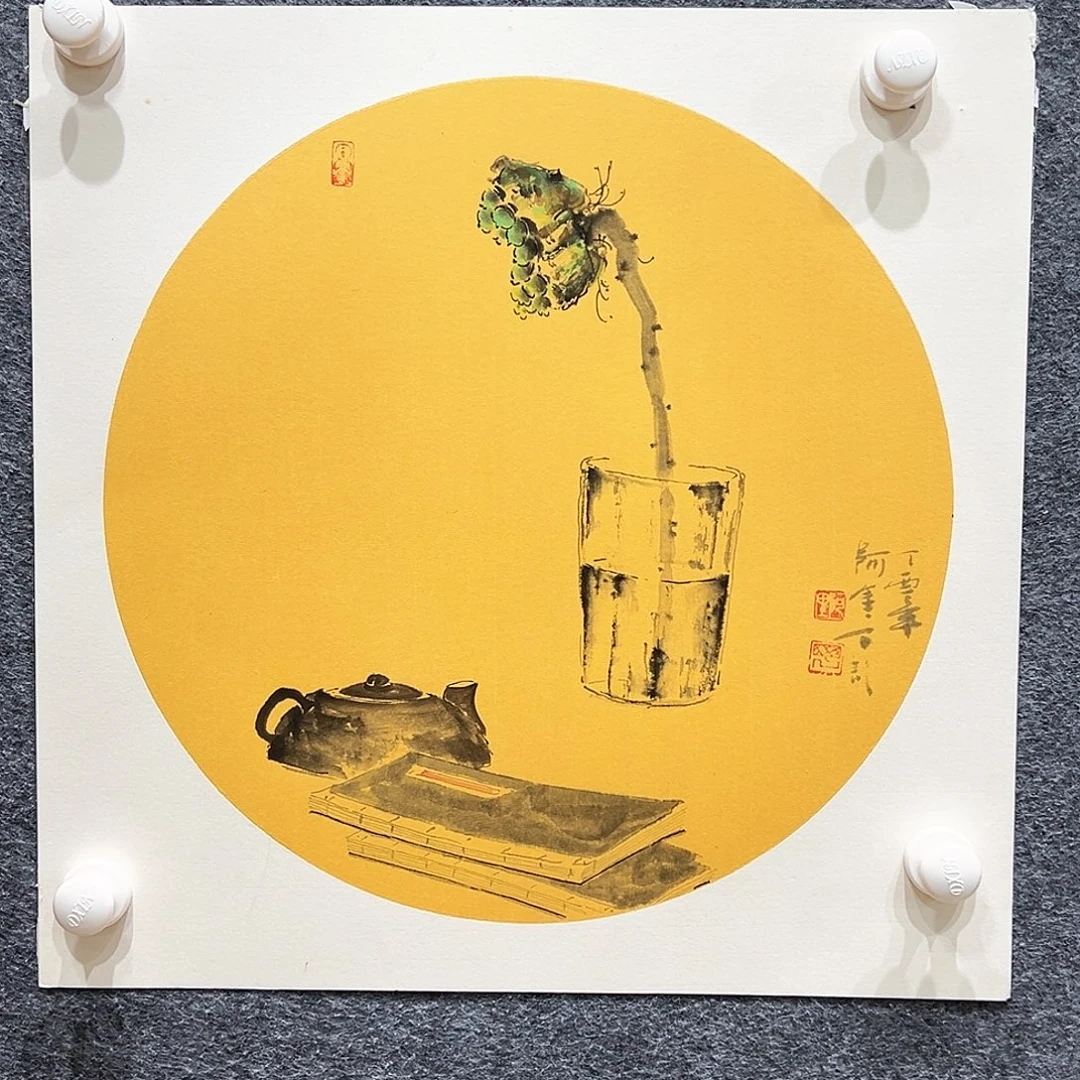 国画纯手绘画心原创