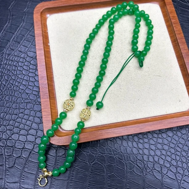 翡翠绿色8mm万能链项链601