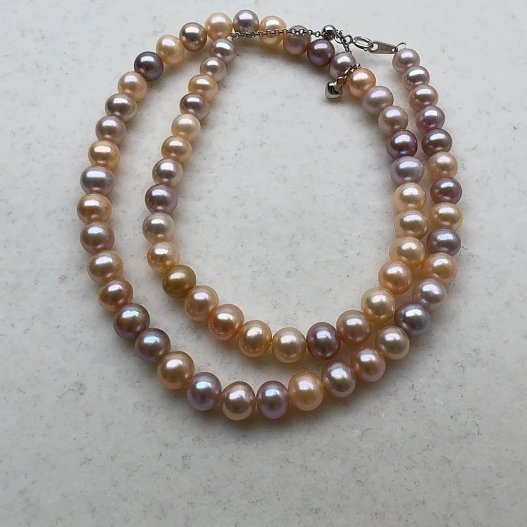 淡水珍珠颈饰银S925镶嵌6-7