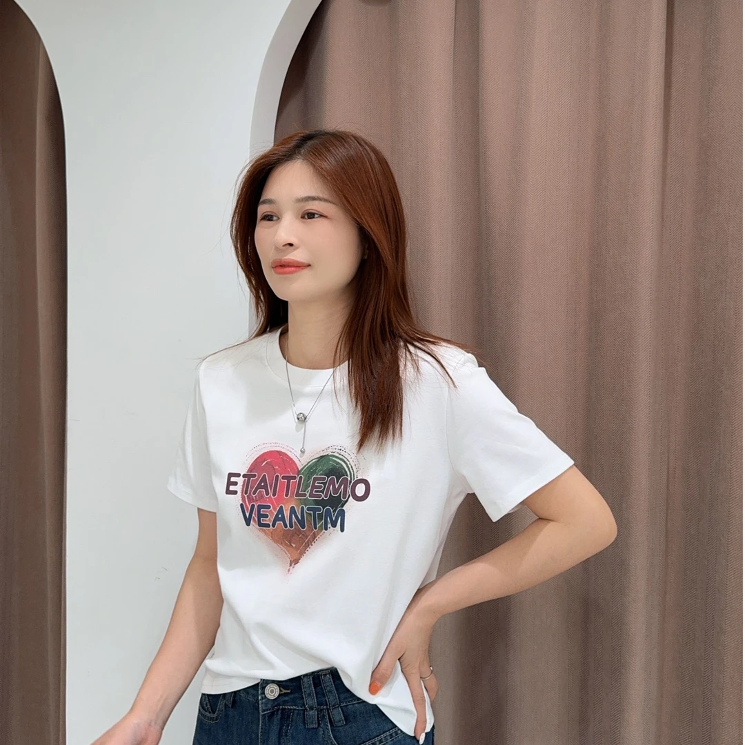 【只出不进】【字母爱心T】正肩百搭显瘦短袖上衣5113093 062501 92