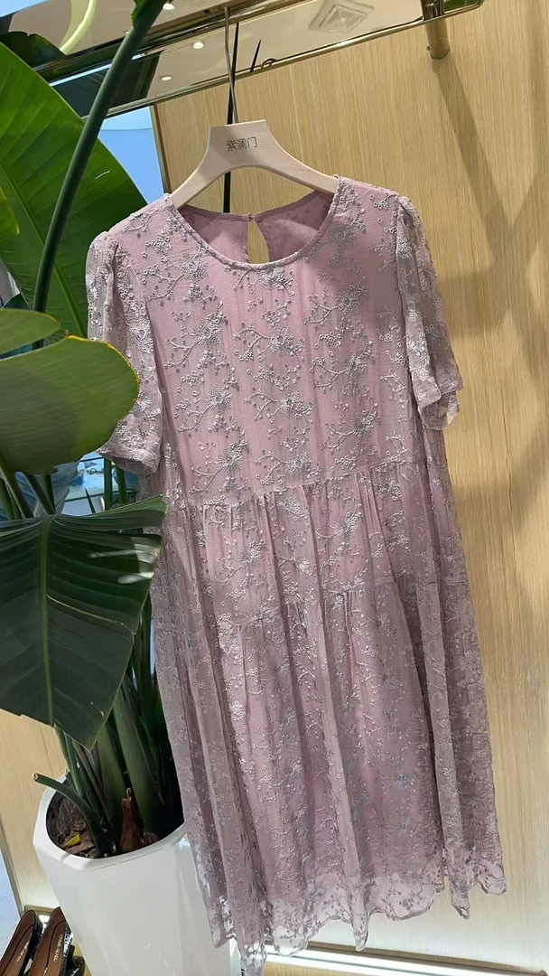 时尚百搭真丝连衣裙E8062