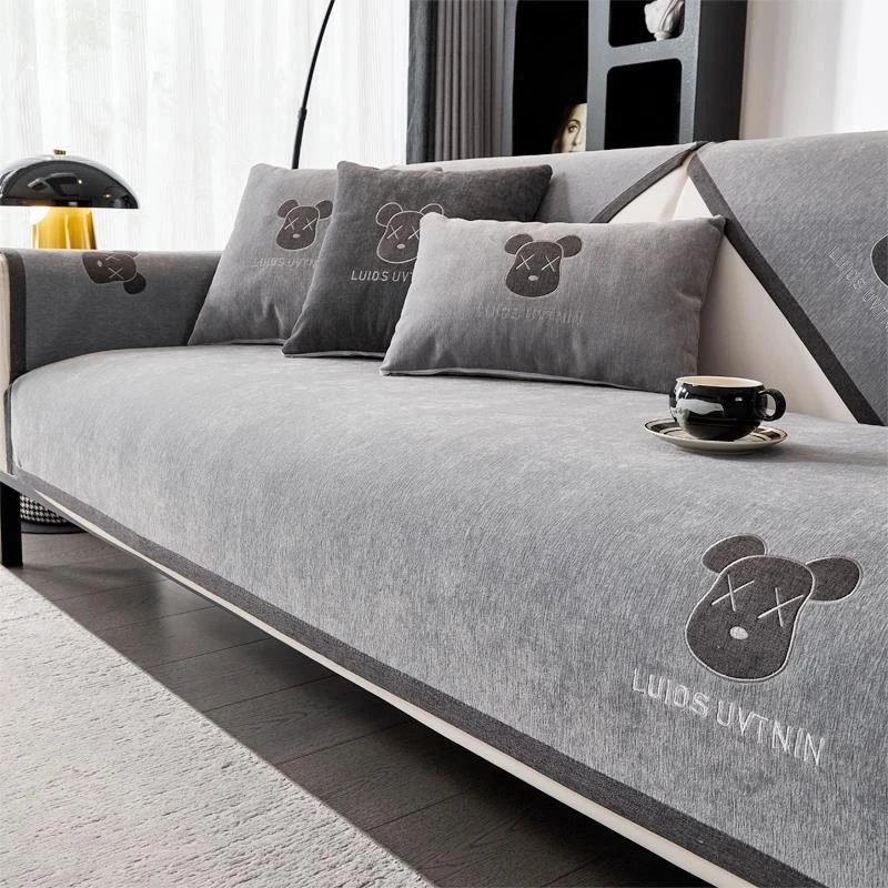 2024新款四季通用雪尼尔沙发垫现代轻奢全包万能套罩防滑沙发套装