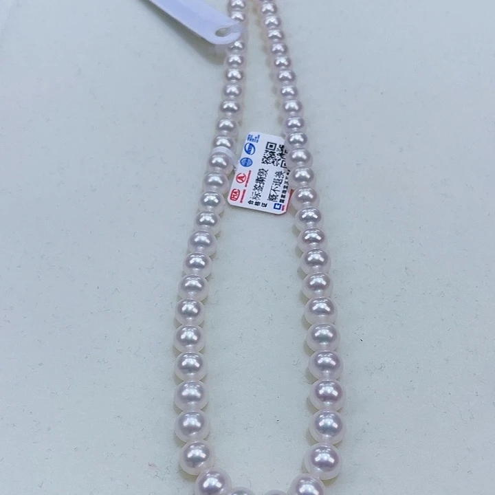 淡水珍珠颈饰银S925镶嵌7/8嘎嘎亮冷白赛澳白巨干净