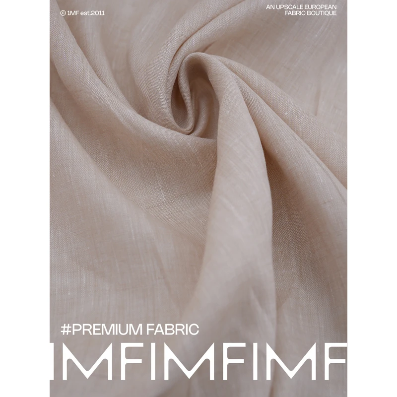 LP亚麻 意大利进口现货 浅原麻色服装面料 宽146CM190G/M