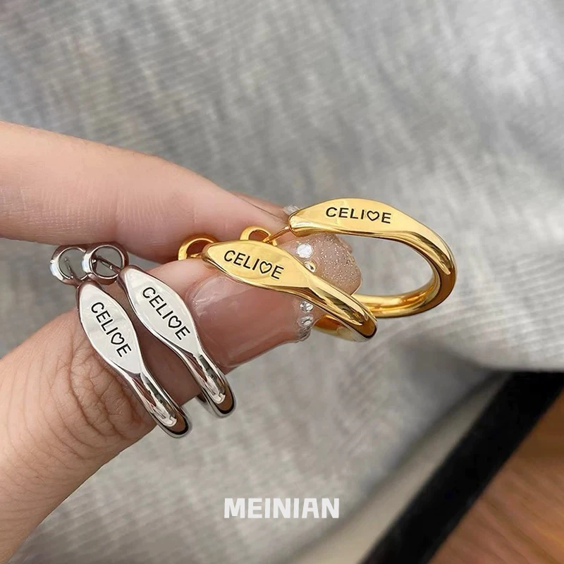 铜合金耳饰 高级感金色气质耳扣耳环轻奢女小众设计感时尚耳钉