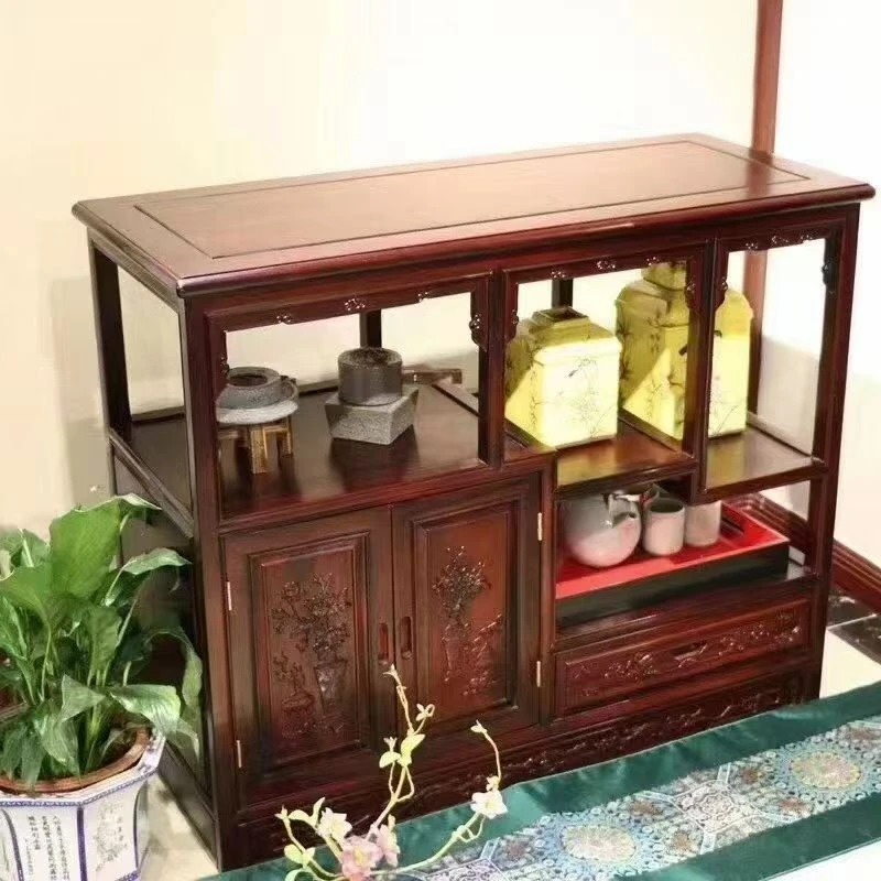 【茶边柜】红木酸枝木新中式茶边柜收纳柜置物柜古典轻奢奢华储藏