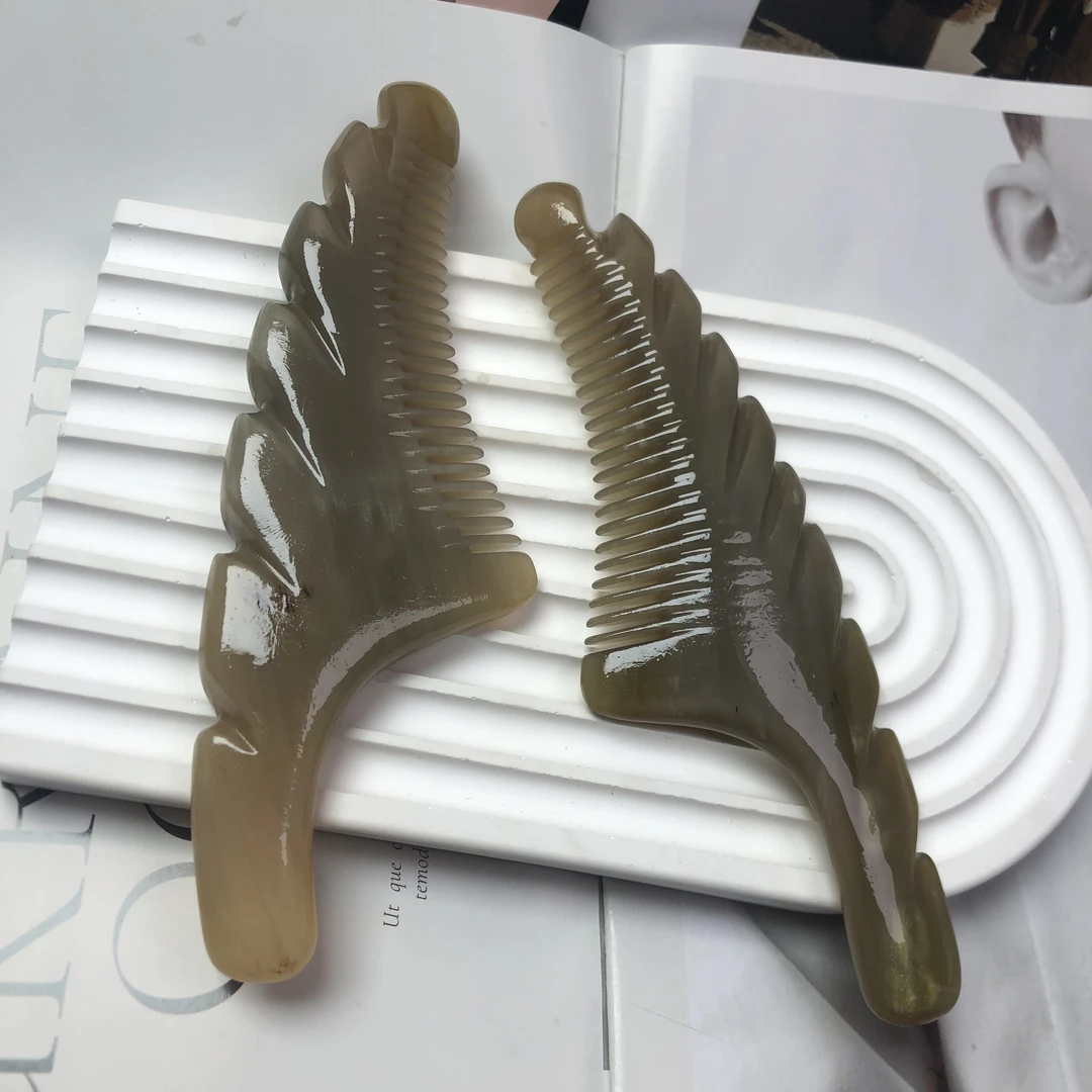 正品天然牦牛角防静电翅膀脸梳梳脸刮痧加厚刷黑头梳改善痘痘肌