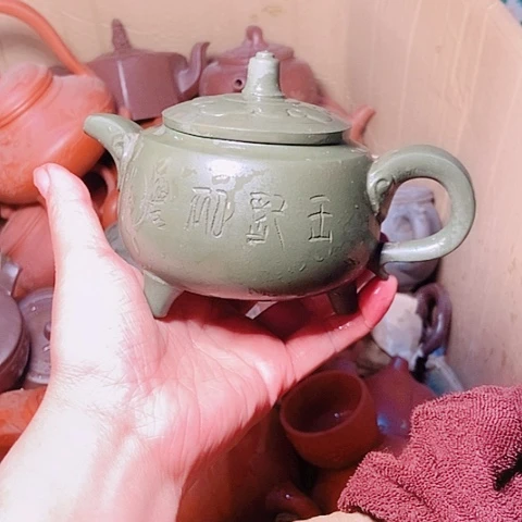 茶杯绿泥宜兴紫砂全手工制作福利