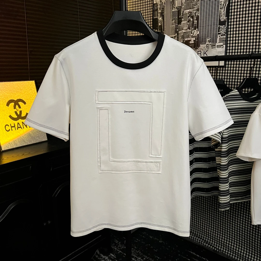 【小宋】夏季新款字母印花短袖T恤男潮流百搭时尚休闲体恤衫