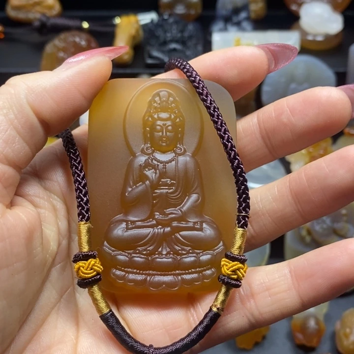 日***眠玛瑙/玉髓未镶嵌吊坠(不含链)观音