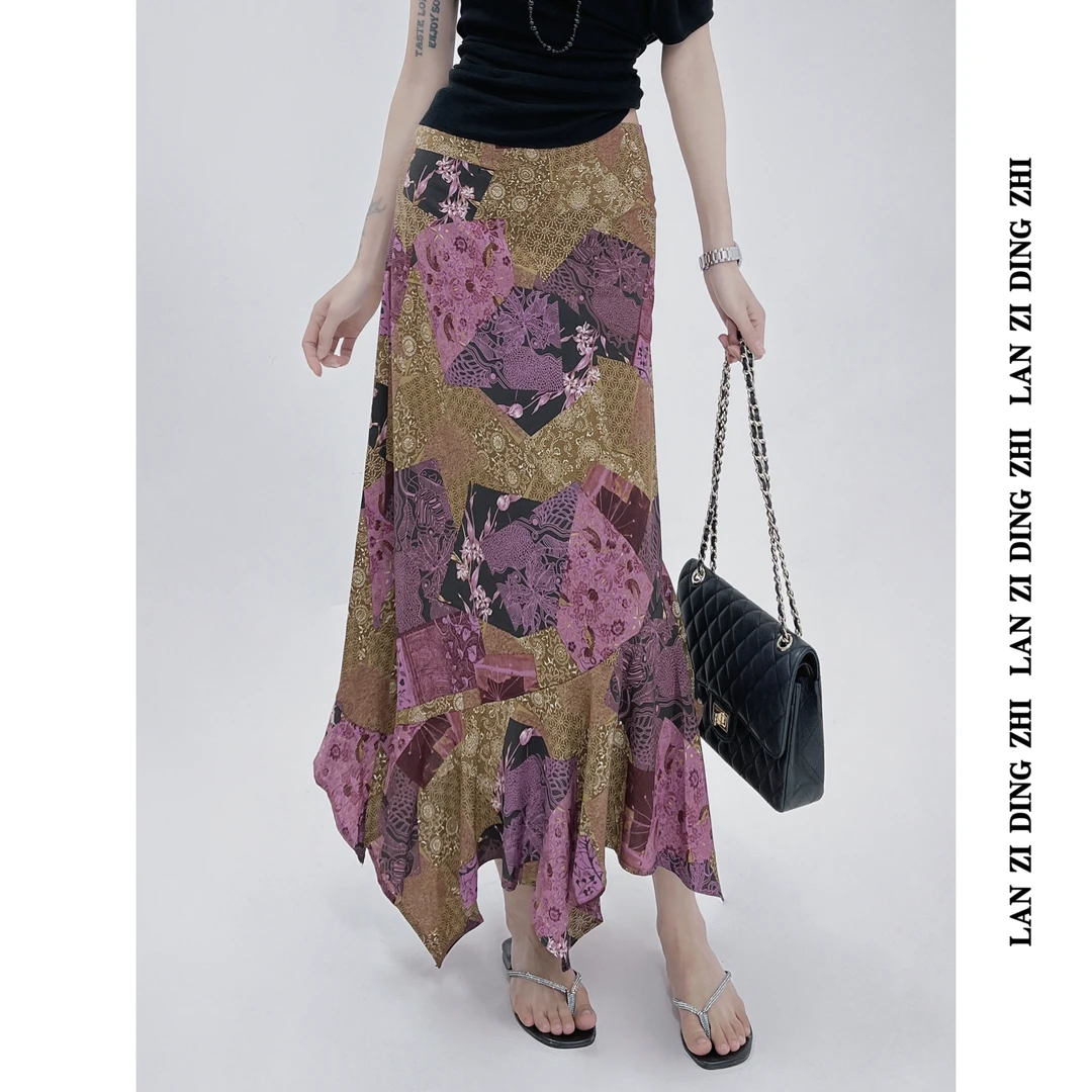 「夏日风情」高腰优雅知性感不规则鱼尾时尚设计显瘦中长款半身裙