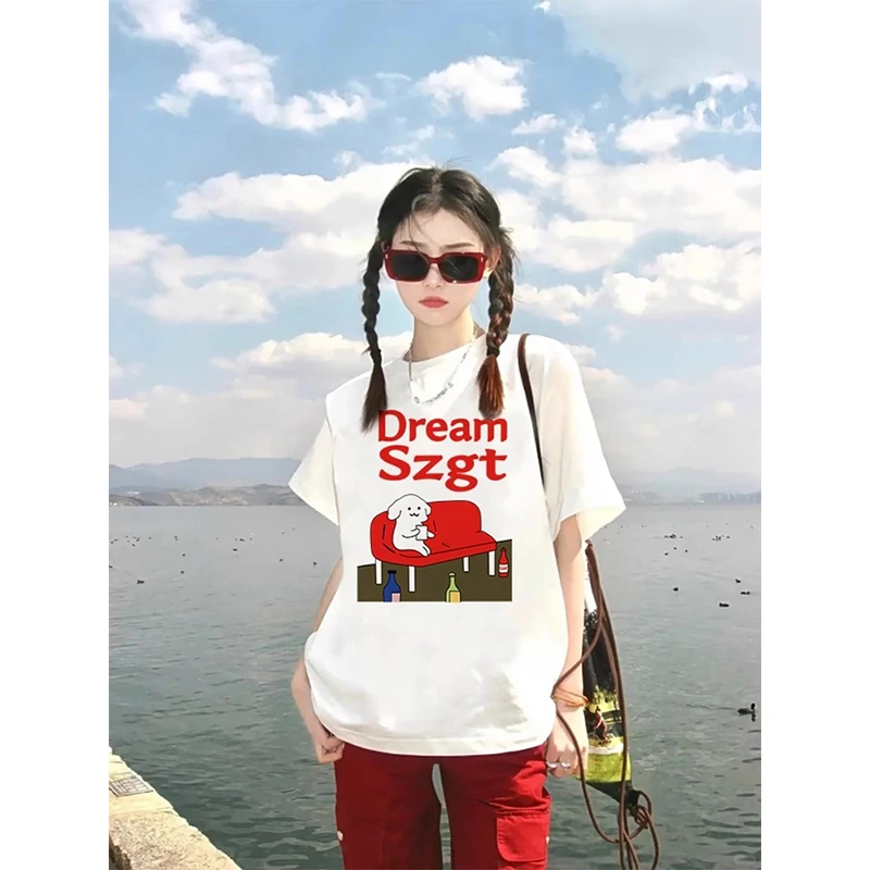 【帝韵】纯棉设计感白色短袖t恤女夏季宽松百搭美式洋气百搭上衣服