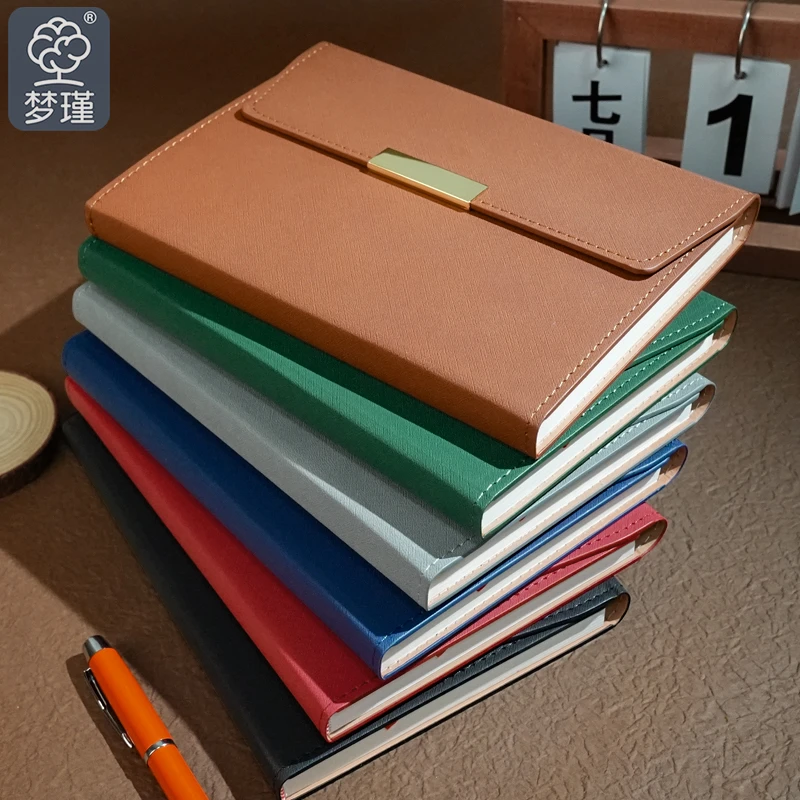 三折荔枝皮面高档商务笔记本可定制印logo会议记录适用