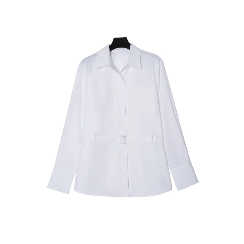 *27系腰可宽可收腰中长款衬衫长袖衬衣22080