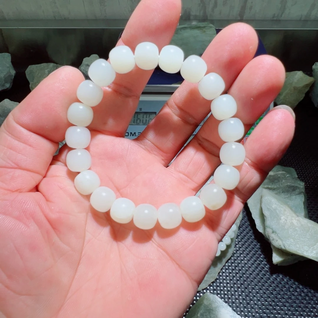 手链未镶嵌和田玉（白玉）