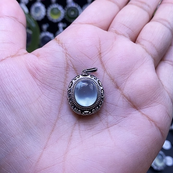 岫玉银S925镶嵌颈饰