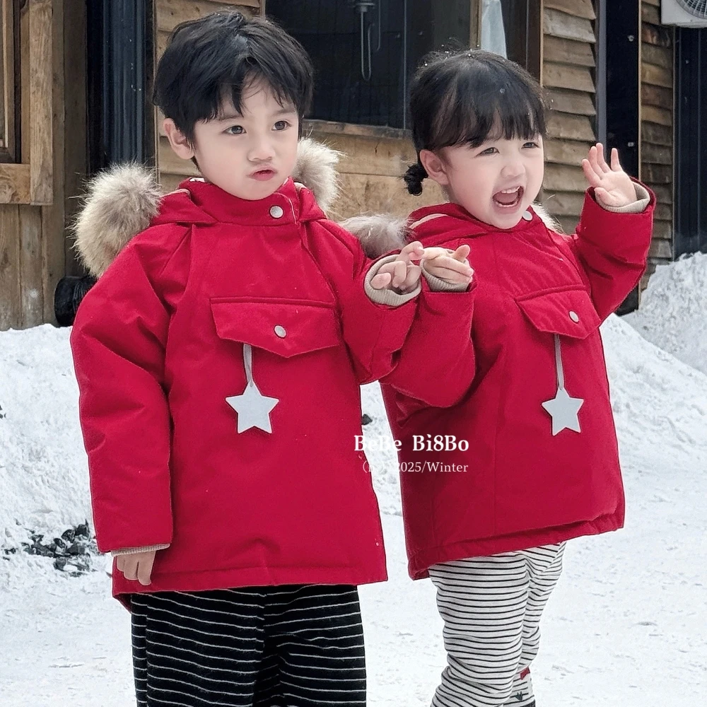 【交个朋友】bi8bo冬季外套儿童安心绒90绒尖尖帽羽绒服31517