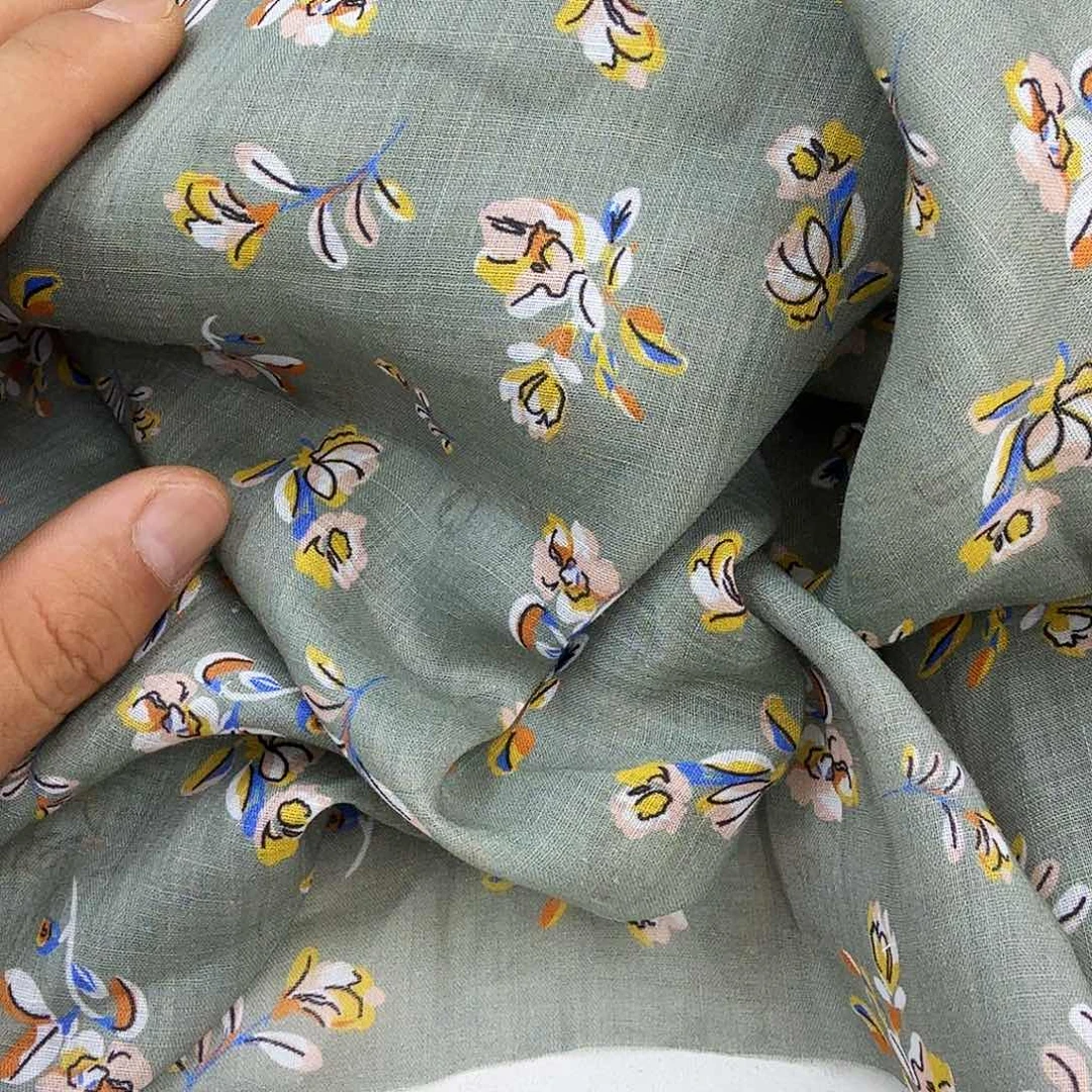 无纺布一*一苎麻小碎花1.5米