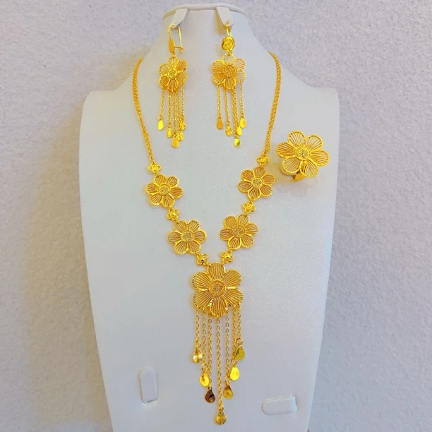 铜合金项链 264时尚新款休闲百搭戒指项链耳环民族风新娘结婚精美