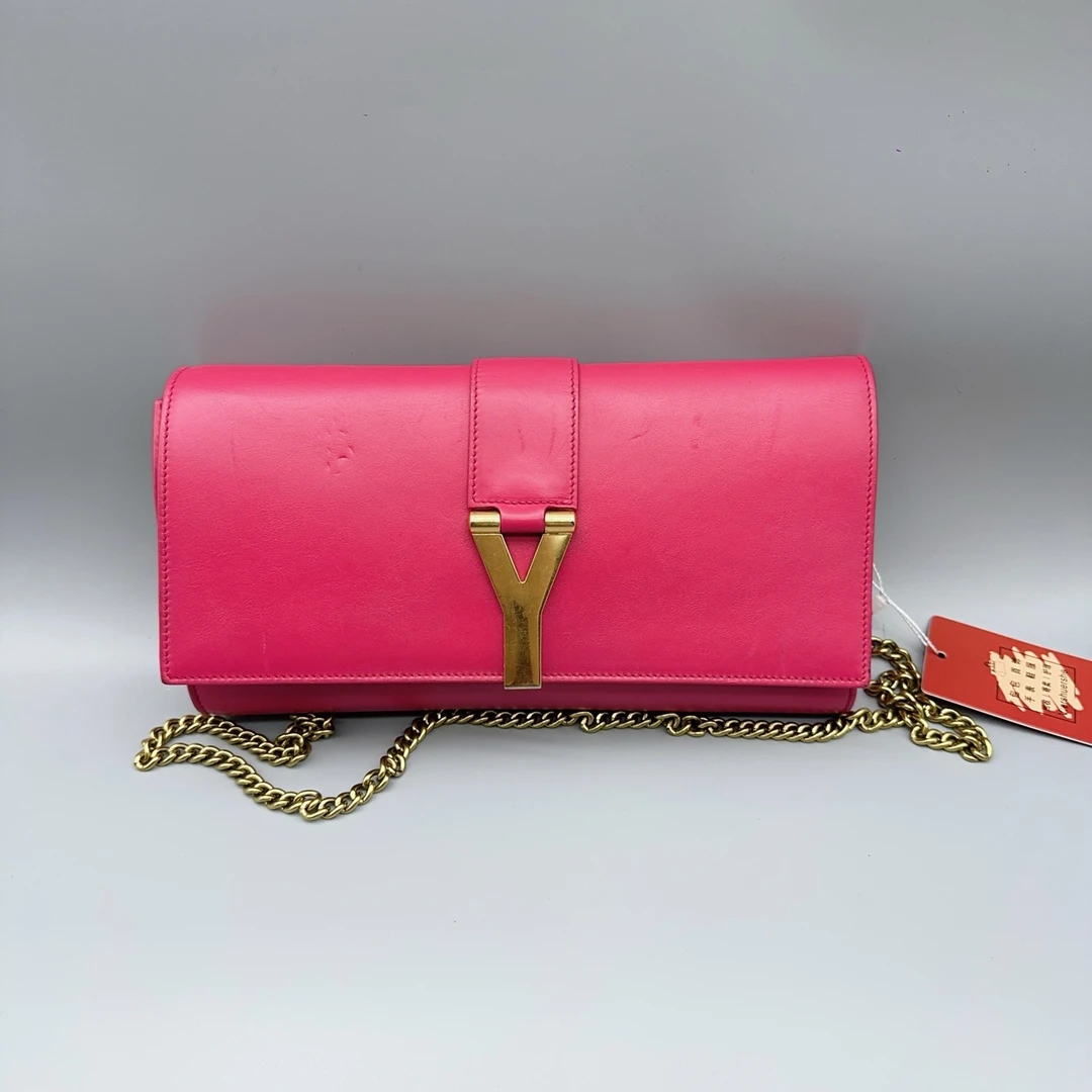 95新 YSL/圣罗兰   玫粉色单肩包 1648 7455