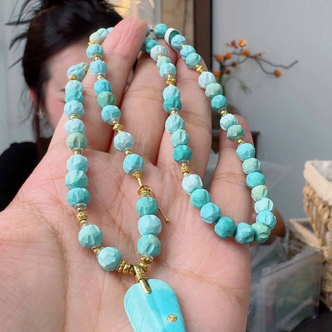 绿松石18K金镶嵌珠宝奇石