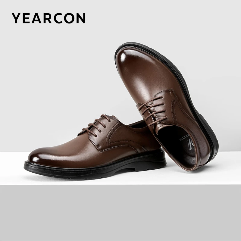 意尔康男士真皮德比鞋商务透气男休闲皮鞋男款牛皮夏季新款婚鞋