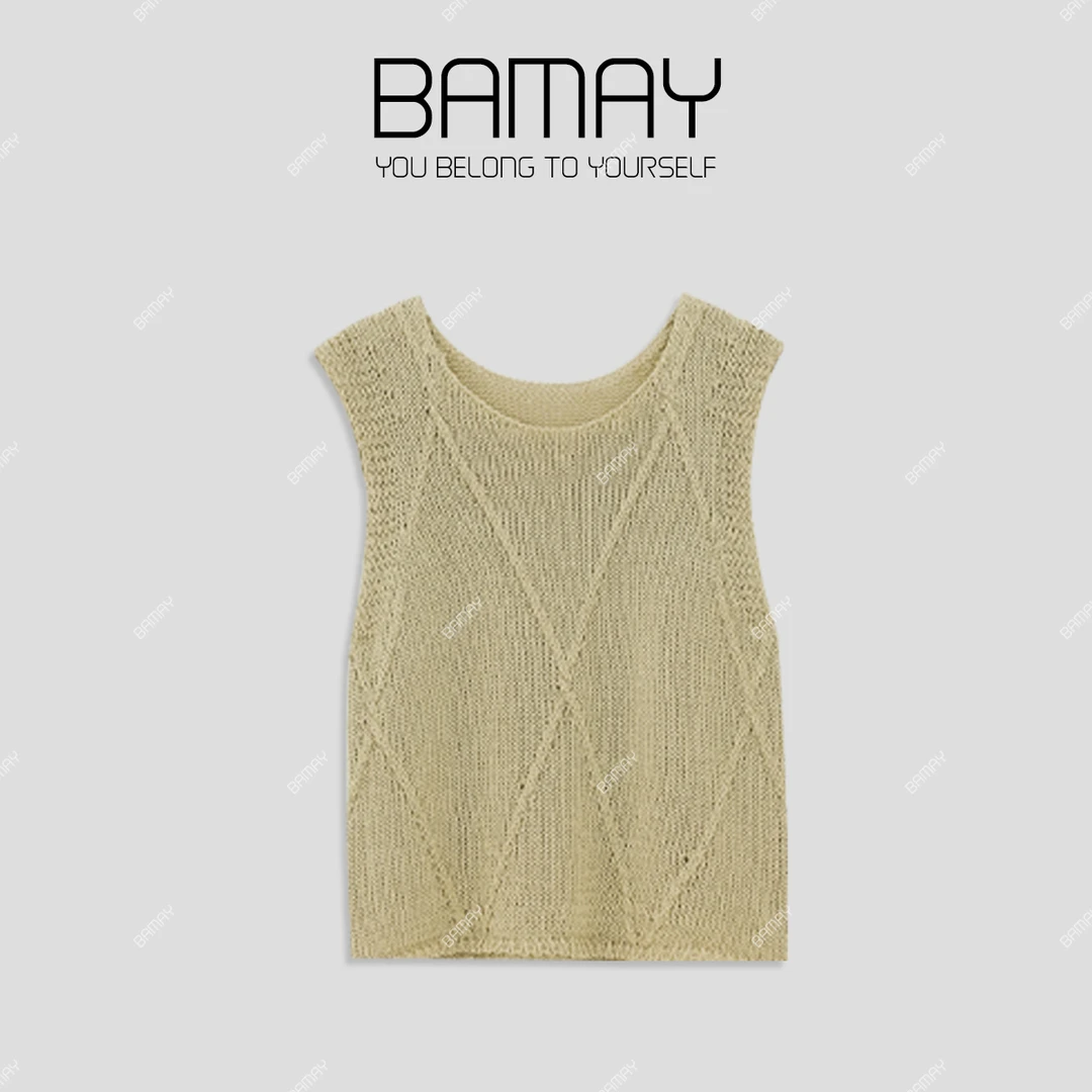 【李美丽专属】春季新款菱格纹马甲背心毛衣BM2402MY0015z