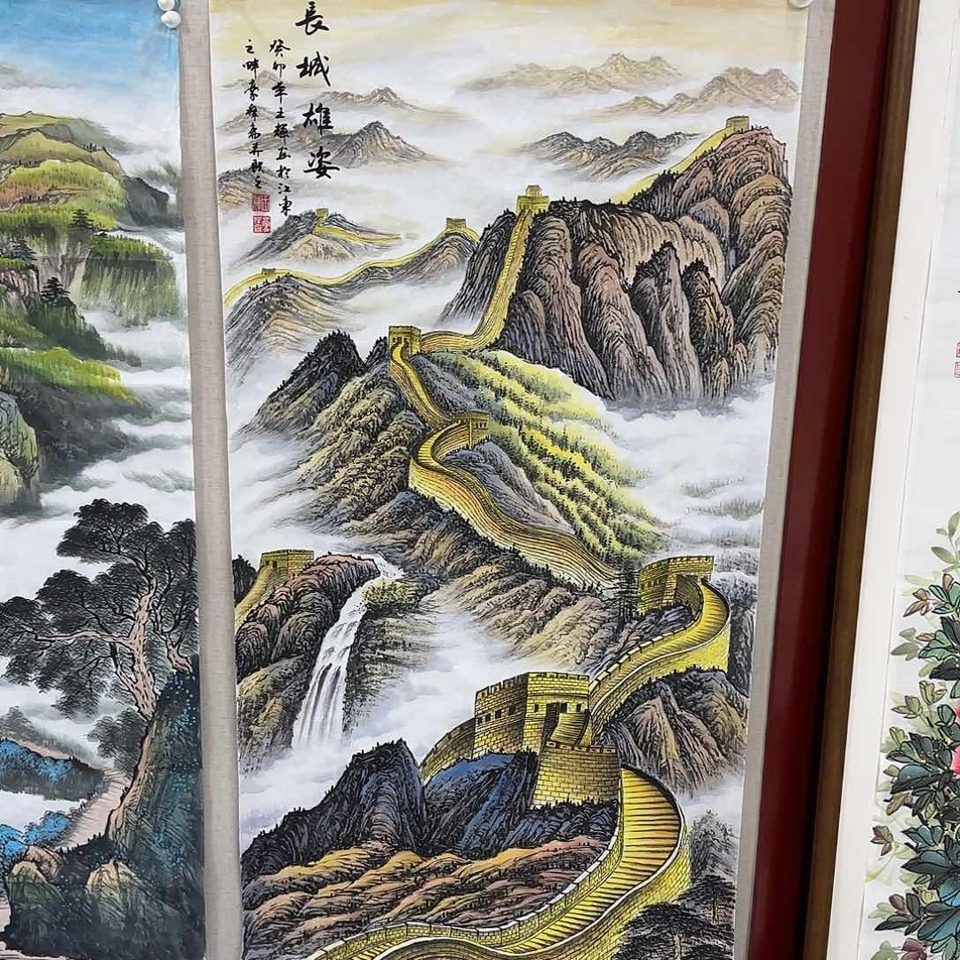 国画尺寸70X138手绘作品