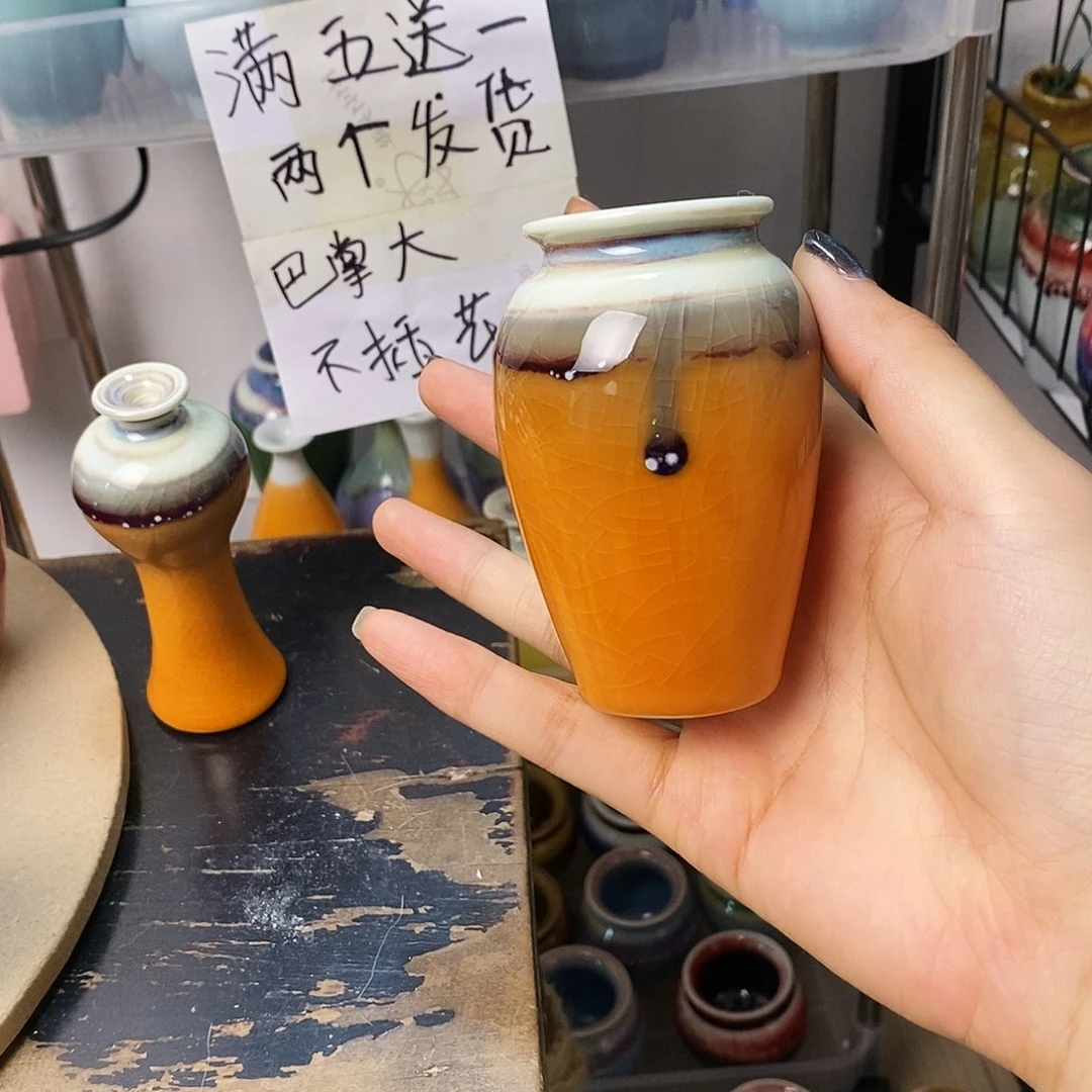摆件景德镇高温陶瓷小花器