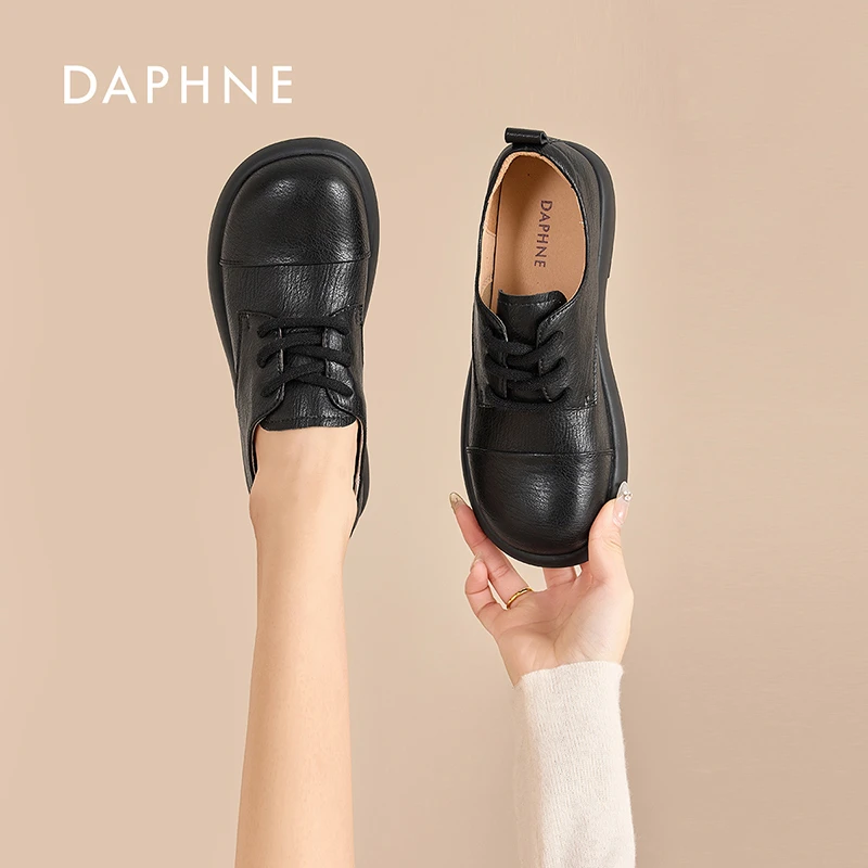 Daphne/达芙妮女鞋2025春季新款德比鞋复古高级感舒适经典百搭款