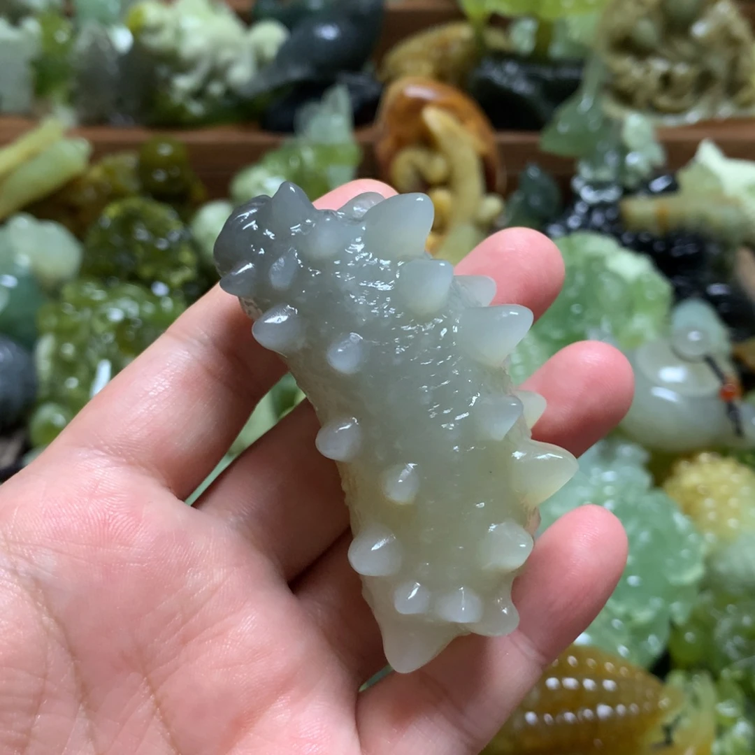 岫玉未镶嵌手把手把