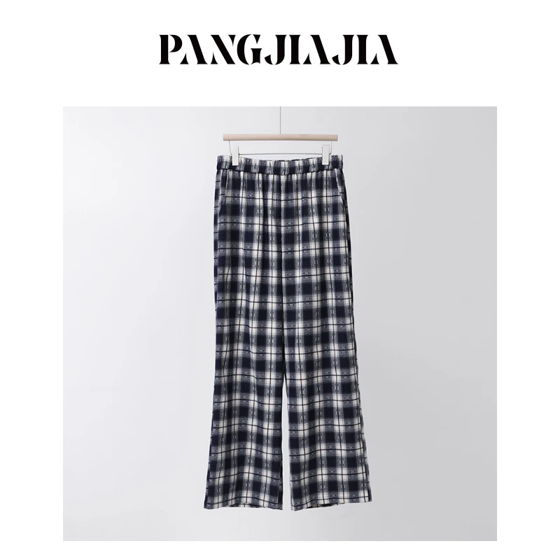 【胖佳佳】冰萃 格子裤春季宽松百搭时尚休闲长裤H625Z03481