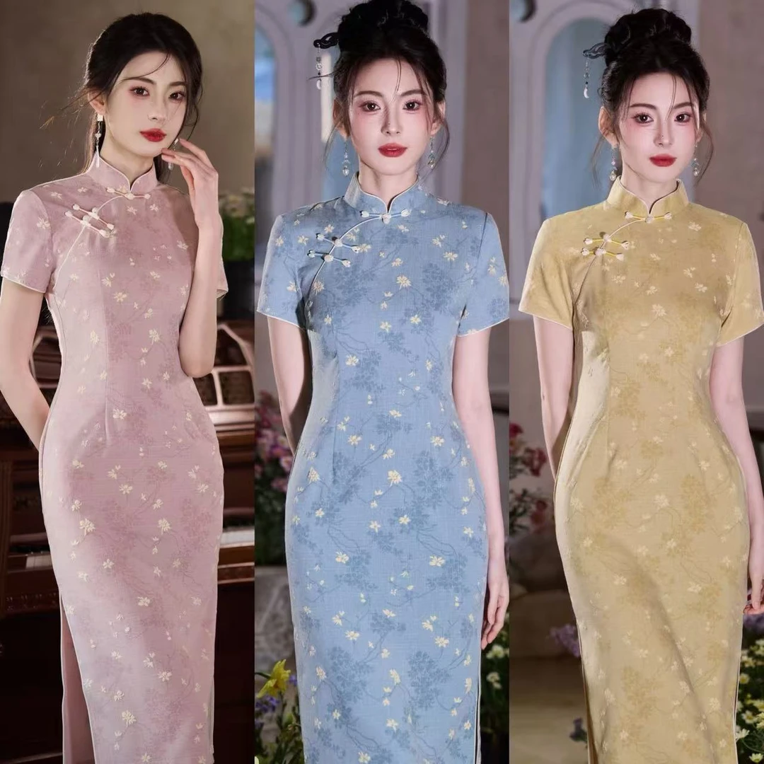 【青未了】2025春款新出炉丝麻短款小个子气质国风改良旗袍 衣长110