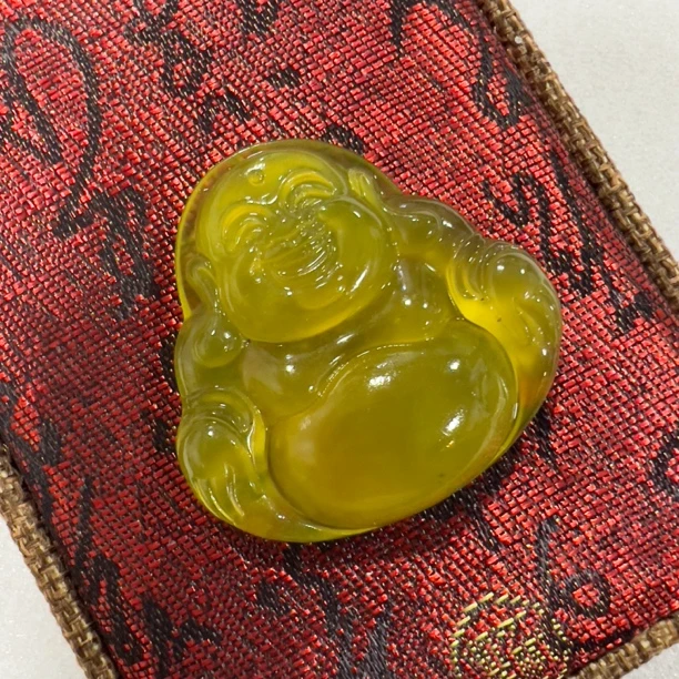 【黄金玉佛公】天然岫玉黄金玉大肚佛