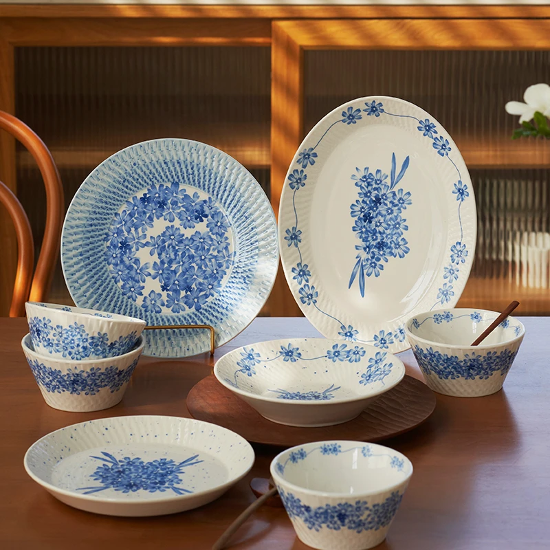 肆月蓝雪复古饭碗家用2025新款中式碗陶瓷碗吃米饭小碗高级感餐具