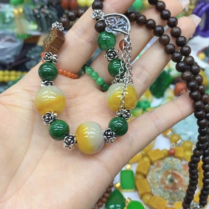 翡翠未镶嵌颈饰项链68