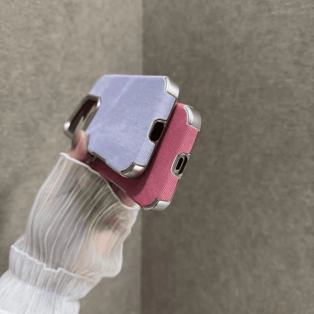 高颜值复古风牛仔适用手机壳15promax全包14防摔苹果电镀13高级感