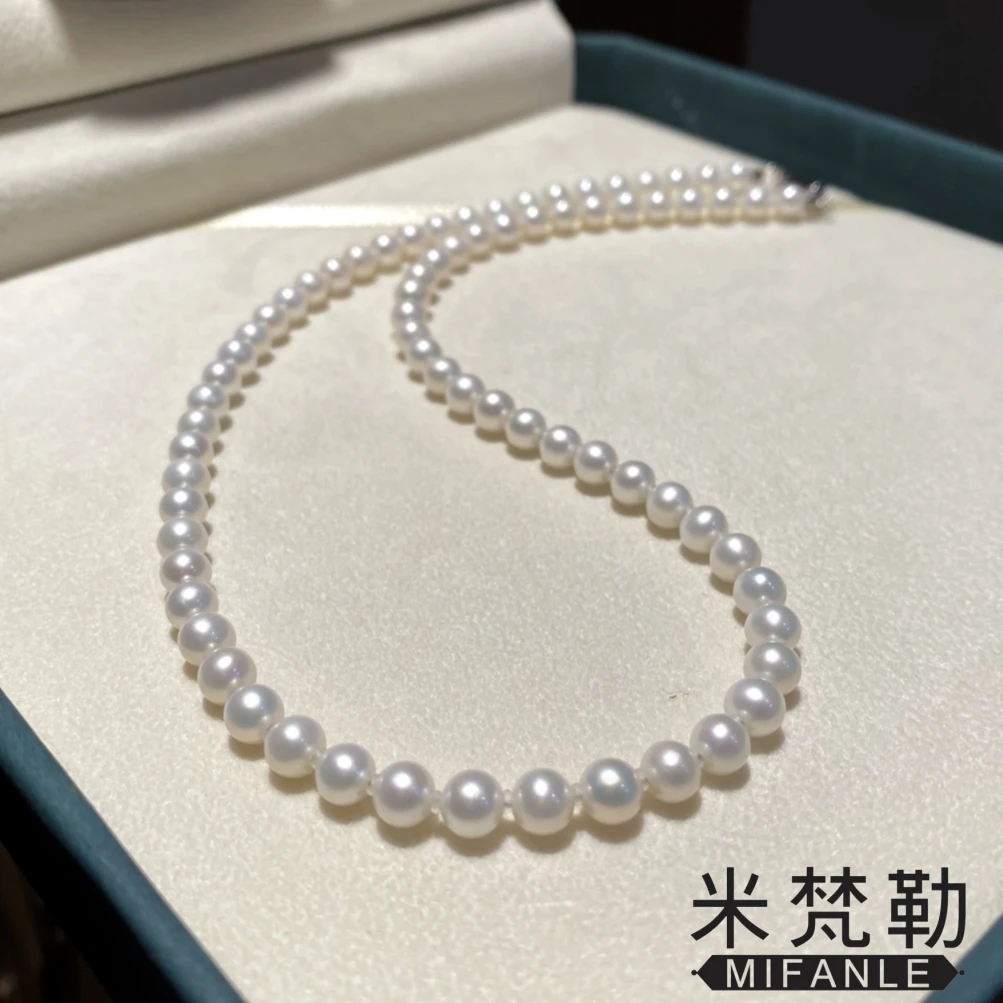 5-6mm小米mini天然淡水珍珠项链极强光小米珠颈链送女友