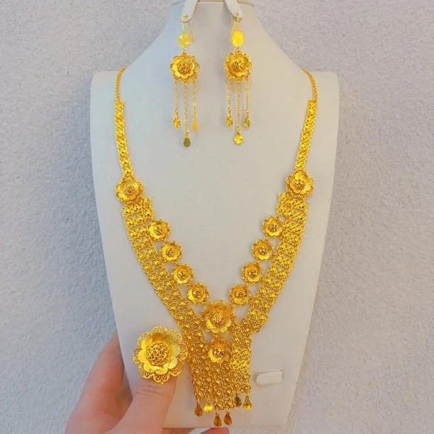 铜合金项链 274时尚新款休闲百搭戒指耳环项链民族风婚礼配戴款