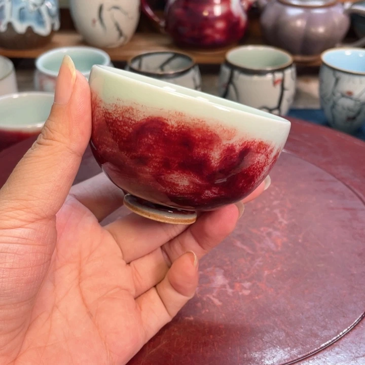 摆件…****1钧瓷玉石釉鸡心杯