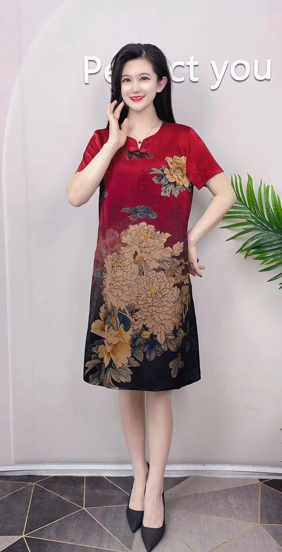 23s_08高端女士桑蚕丝连衣裙