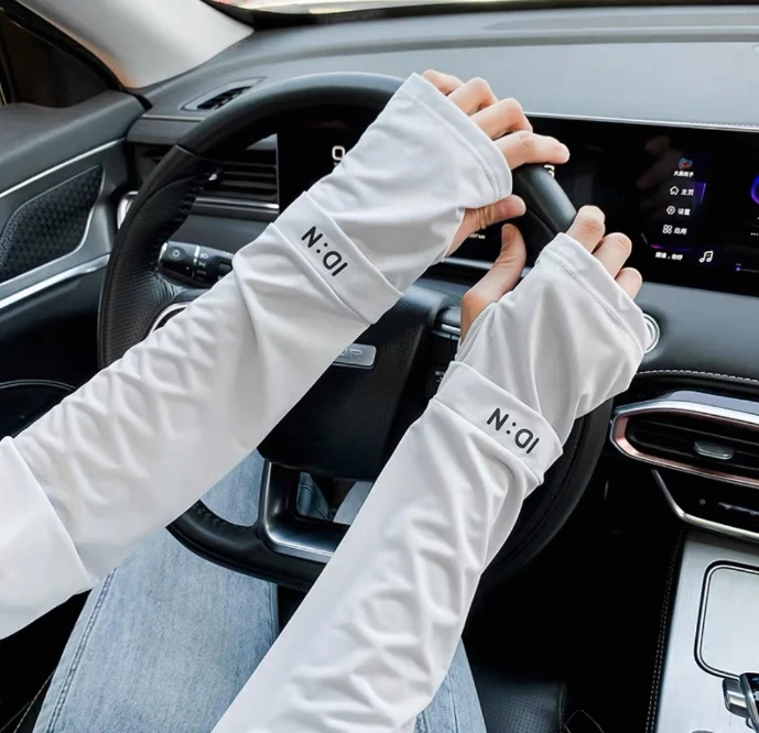 防晒薄款冰丝手袖套护手臂手套男女防紫外线宽松大码时尚