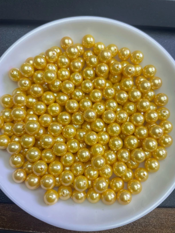 天然珠宝玉石 金贝珠散珠Y2801 14MM 7颗（赠弹力绳）