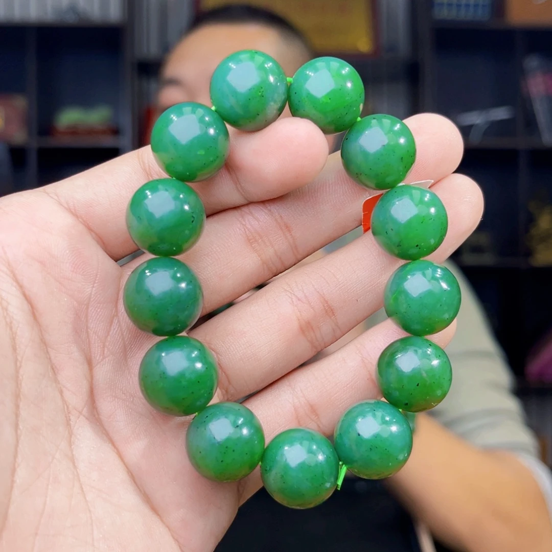 和田玉未镶嵌手串天然和田玉俄罗斯五号矿碧玉料卡16