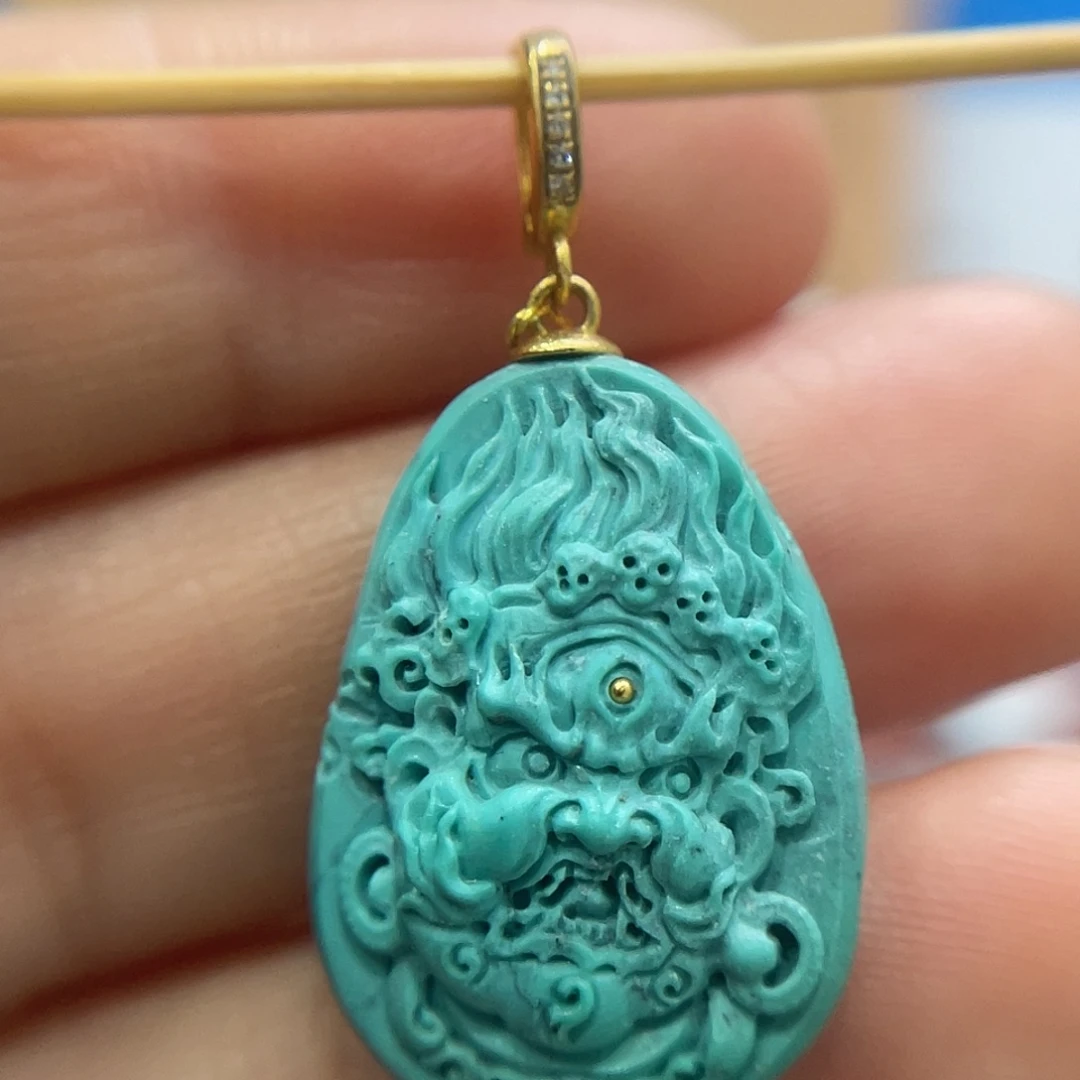 绿松石18K金镶嵌珠宝奇石