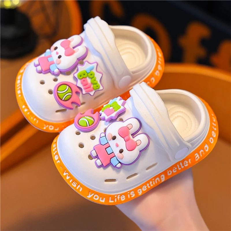 宝宝洞洞鞋夏天女童卡通软底小孩拖鞋居家防滑婴小童儿童凉拖鞋男