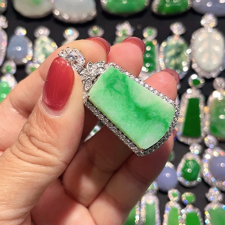 翡翠银S925镶嵌颈饰