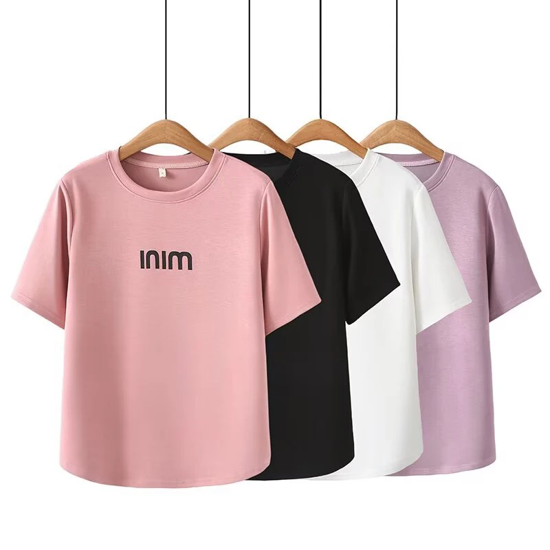 2026年夏季新款上衣200斤胖mm宽松圆领百搭印花短袖大码时尚t恤